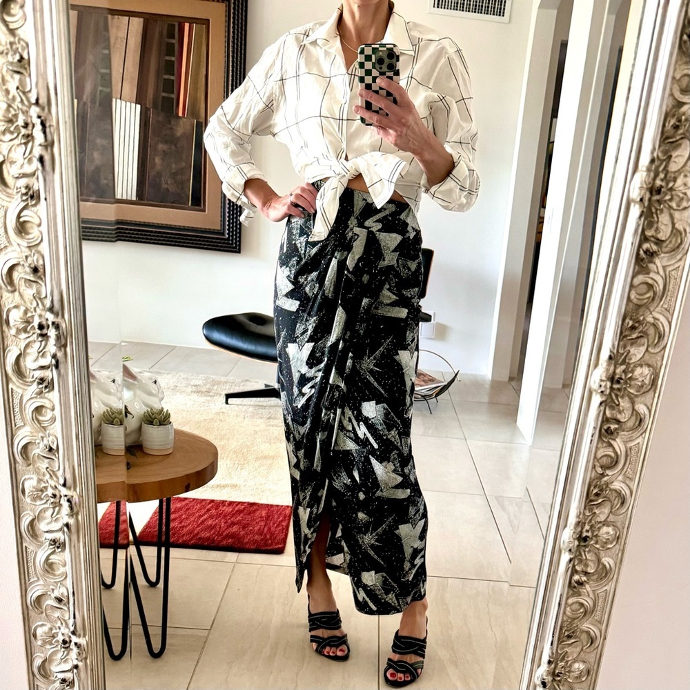 IRO Paris Abstract Print Maxi / Long Skirt Size XS